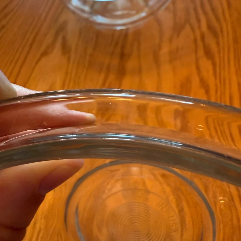 Set of 2 Vintage Clear Glass Pyrex Mixing Bowls